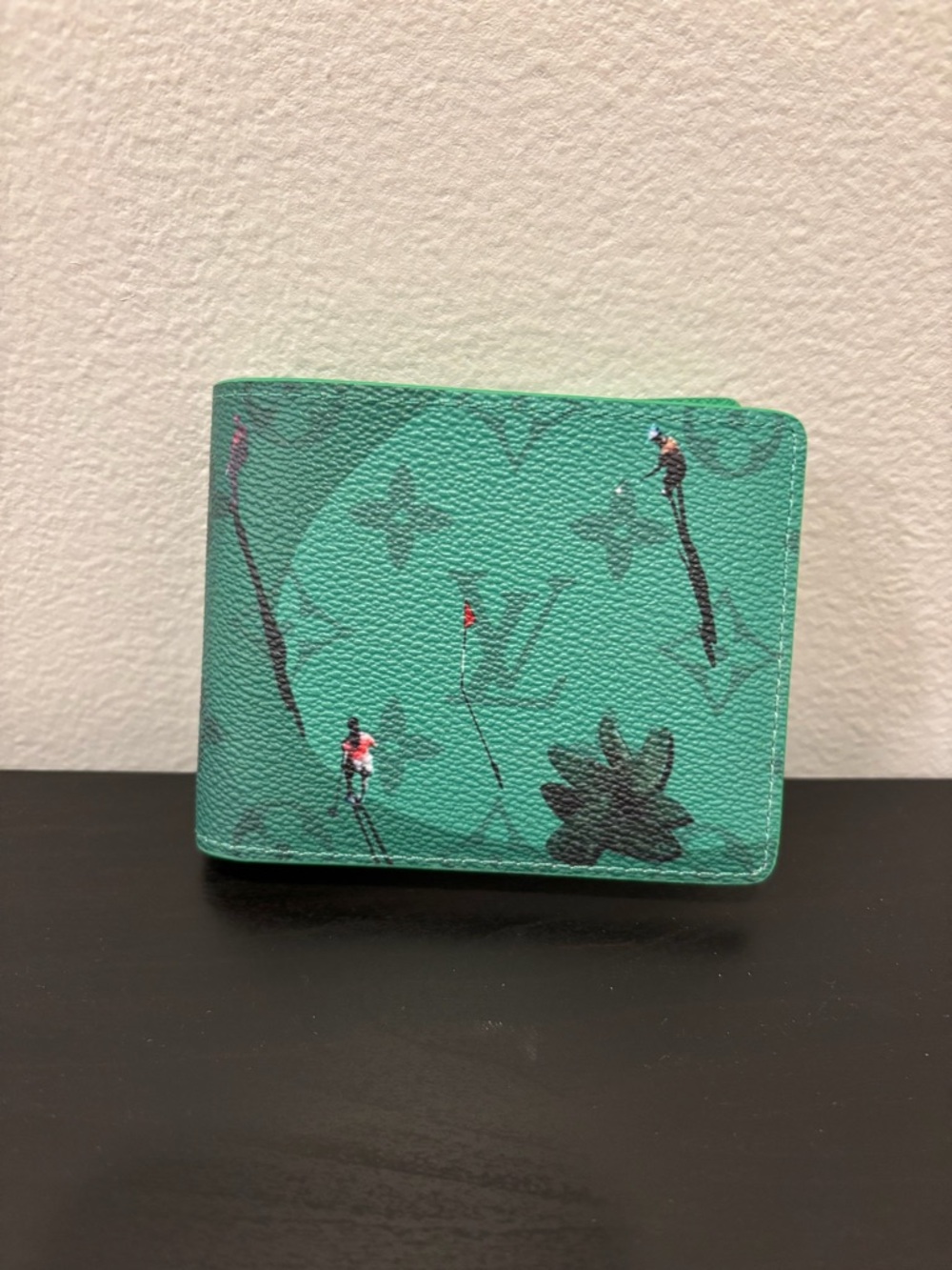 Louis Vuitton green golf monogram bifold wallet